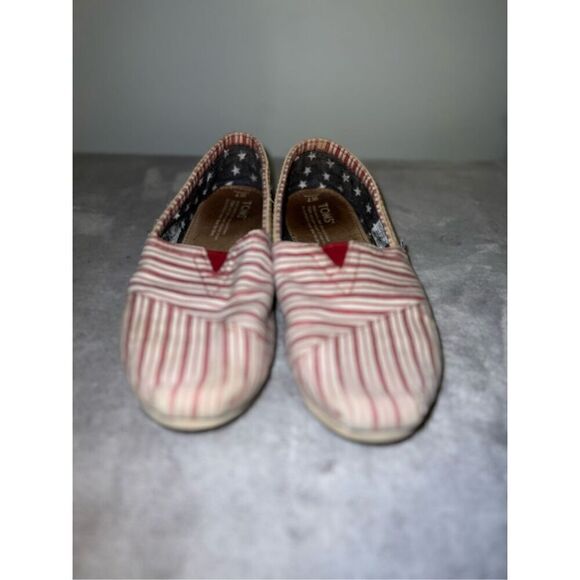 Toms Striped Espadrilles Flats Red & White Women’s 7 - Picture 3 of 6